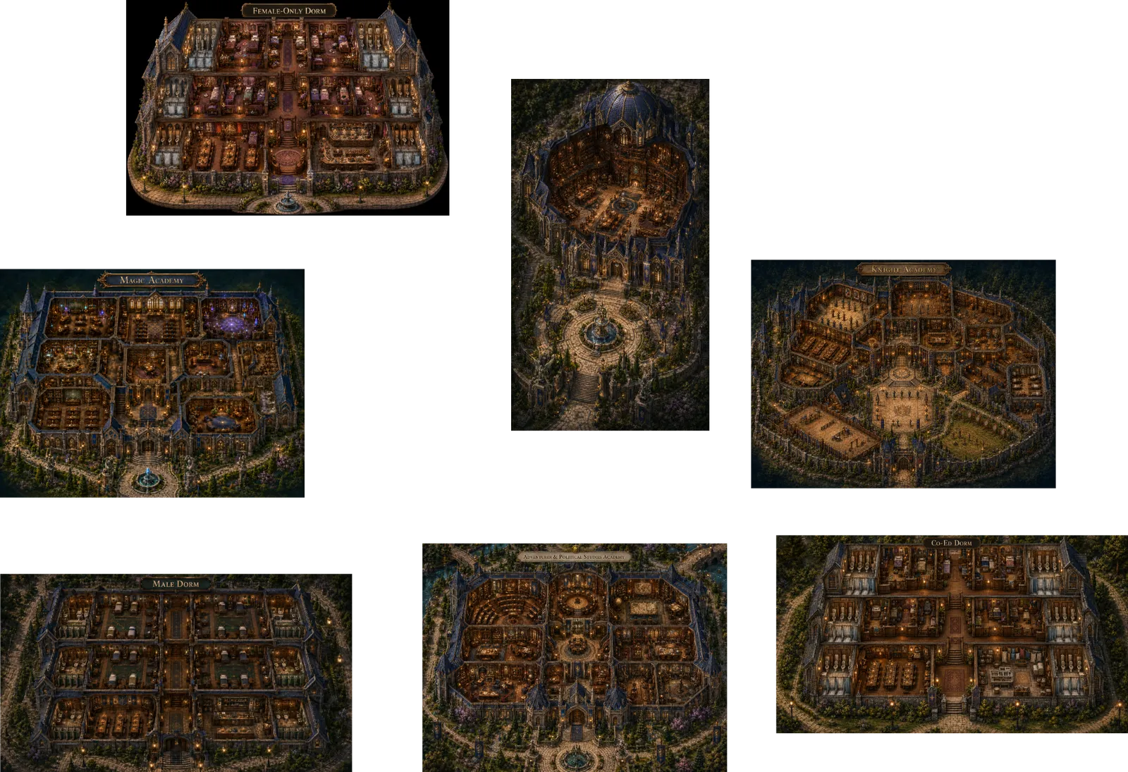 An example set of separately generated map sections